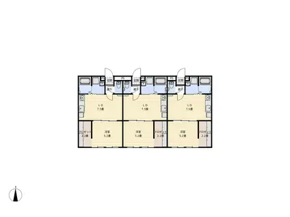 ヴェルファーレ朝日(1DK/1階)の間取り写真