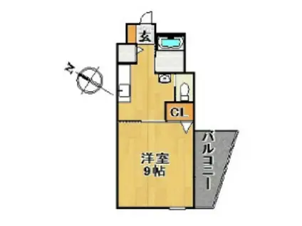 ふれあいハウス(1K/2階)の間取り写真