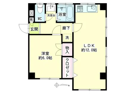 メゾンI&S(1LDK/1階)の間取り写真