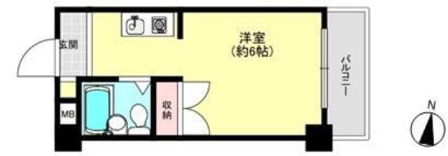 ホワイトウイング越野(ワンルーム/3階)の間取り写真