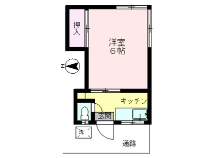 第一東風荘1-5(1K/1階)の間取り写真