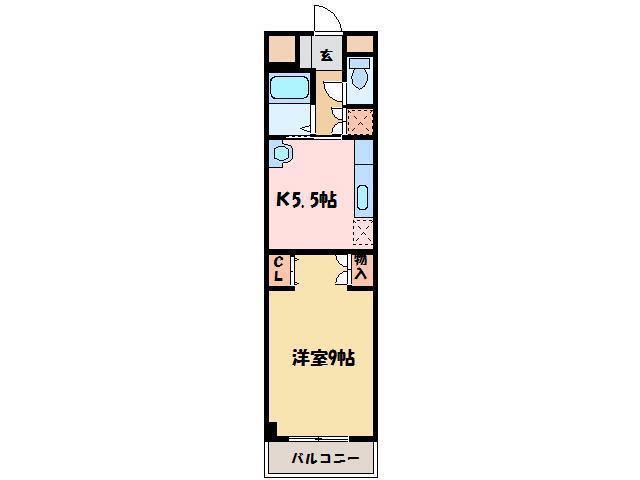 第7水野マンション(1DK/7階)の間取り写真