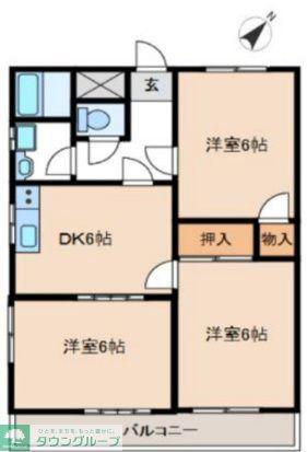 ランドフォレスト新狭山(2LDK/1階)の間取り写真