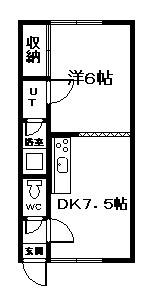 新都ハイツ II(1DK/2階)の間取り写真
