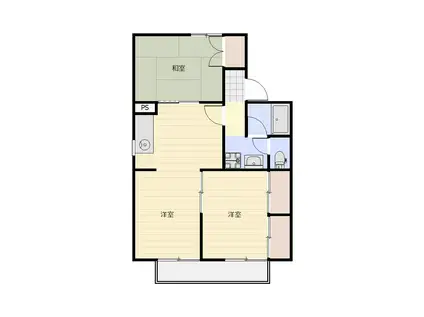 レジデンスオリーブ A(3DK/2階)の間取り写真