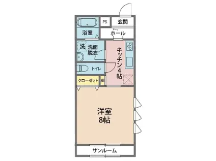 H&Mレジデンス H棟(1K/1階)の間取り写真