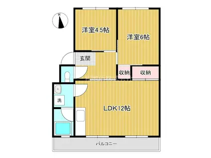 OCEANS(2LDK/3階)の間取り写真