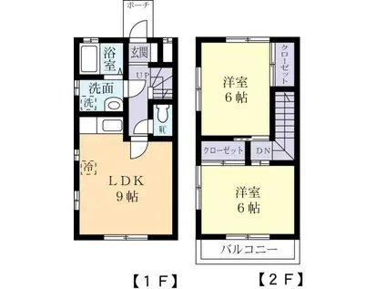 ブルック松ヶ丘A(2LDK/1階)の間取り写真