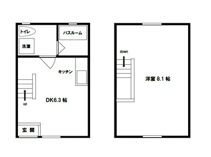 IKKA豆津 A(1DK/1階)の間取り写真