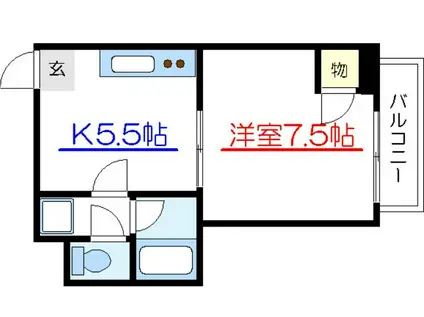 北斗スターマンション亀戸(1DK/7階)の間取り写真
