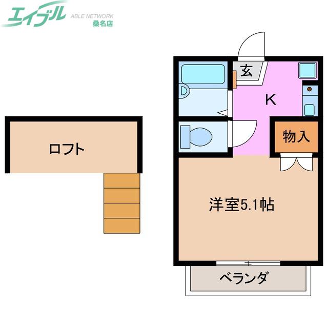レーベンハイムII(1K/1階)の間取り写真