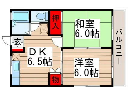 第2サンハイツ(2DK/2階)の間取り写真