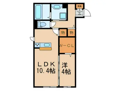 BRAMA甲東(1LDK/1階)の間取り写真
