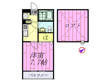 チェルシー富士見(1K/1階)の間取り写真