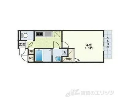 アムールHARMONYII(1K/2階)の間取り写真