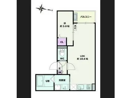 JACK MATSUSHITA I(1LDK/1階)の間取り写真