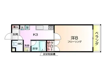 宿院PCハイツ(1K/5階)の間取り写真