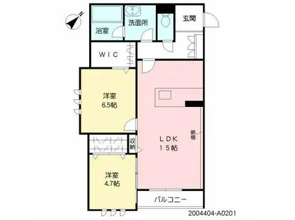 シャーメゾンアメニティ御領I(2LDK/2階)の間取り写真
