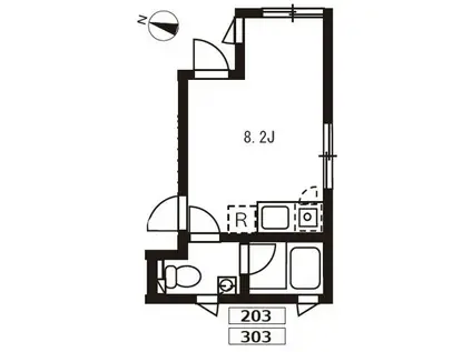 プロト大岡山(ワンルーム/2階)の間取り写真