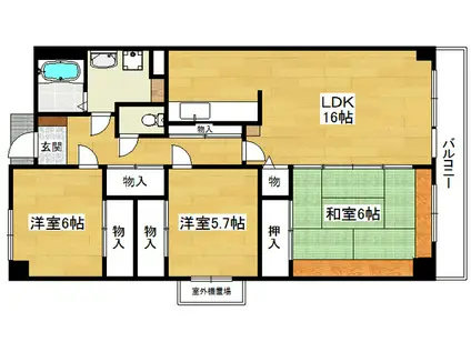 高槻パークレジデンス(3LDK/7階)の間取り写真