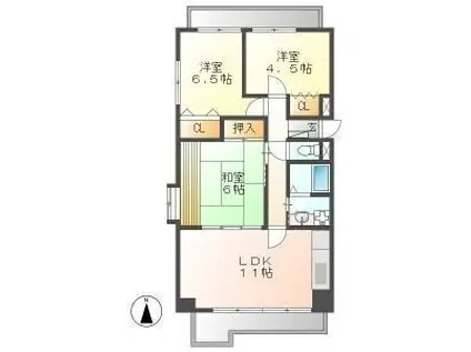 サンメゾン八熊(3LDK/10階)の間取り写真