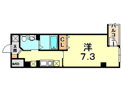 クレアール神戸(1K/5階)の間取り写真