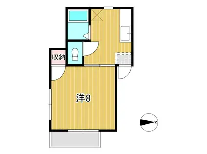 コーポクボタ(1K/2階)の間取り写真