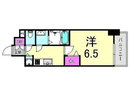 プレサンスKOBEグレンツ(1K/2階)の間取り写真