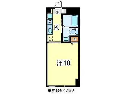 サンパール矢幅(1K/2階)の間取り写真