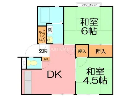 サンライフ栄B(2DK/1階)の間取り写真