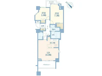 ルジェンテ代々木上原(2LDK/4階)の間取り写真
