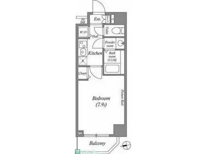 ルクレ上北沢ルネサンスコート(1K/1階)の間取り写真