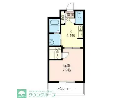 シャーメゾン玉川(1K/2階)の間取り写真