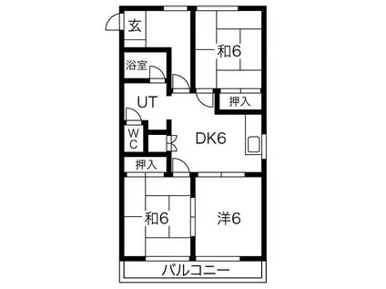 コーポソアラ北(3DK/1階)の間取り写真