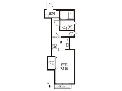 MUTOU(1K/1階)の間取り写真