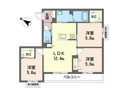 プラムガーデンA(3LDK/3階)の間取り写真