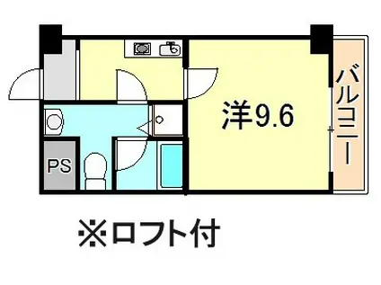 メインステージ芦屋茶屋之町(1K/4階)の間取り写真