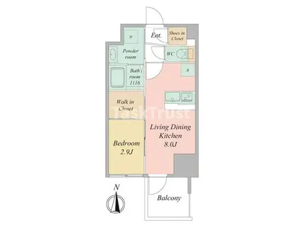 セレ二テ東梅田アリエ(1LDK/2階)の間取り写真