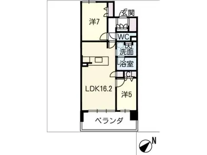 Tステージ浄水駅前(2LDK/7階)の間取り写真