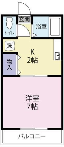 シャインハイツ(1K/2階)の間取り写真