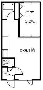 ツインクル西御料AB棟(1DK/1階)の間取り写真