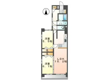 ライオンズマンション栄第2(2LDK/6階)の間取り写真