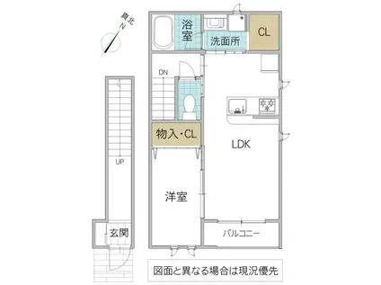 レーガベーネ勝田本町 III(1LDK/2階)の間取り写真