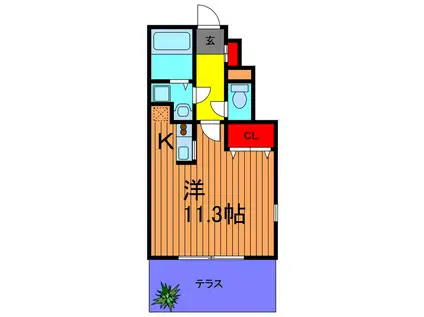 MKキャッスル(ワンルーム/1階)の間取り写真