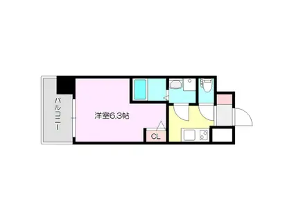 S-RESIDENCE新大阪RIDENTE(1K/8階)の間取り写真