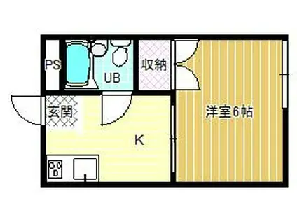 シングルライフ(1K/2階)の間取り写真