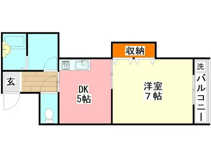 SKY真和(1DK/3階)の間取り写真