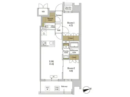 プティメゾンK&K(1K/1階)の間取り写真