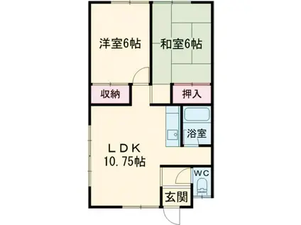 コーポ学(2LDK/1階)の間取り写真