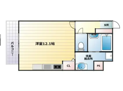 ARPEGIGIO三宮(ワンルーム/1階)の間取り写真